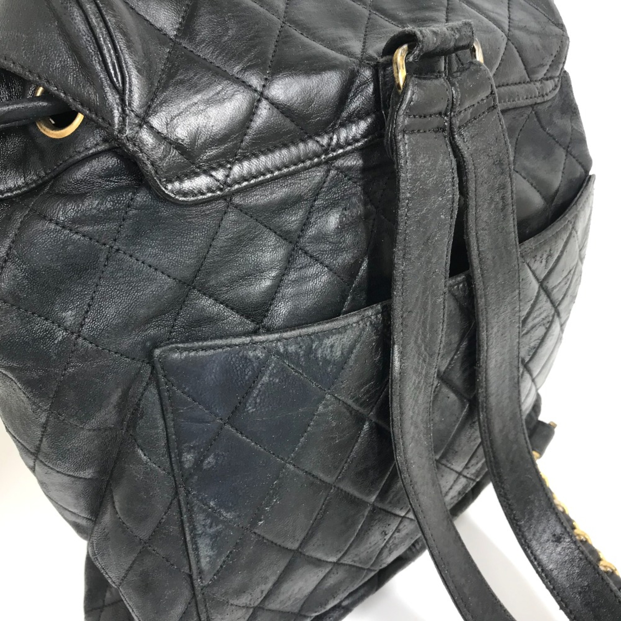 Chanel Matelasse backpack flap Backpack Black GoldHardware