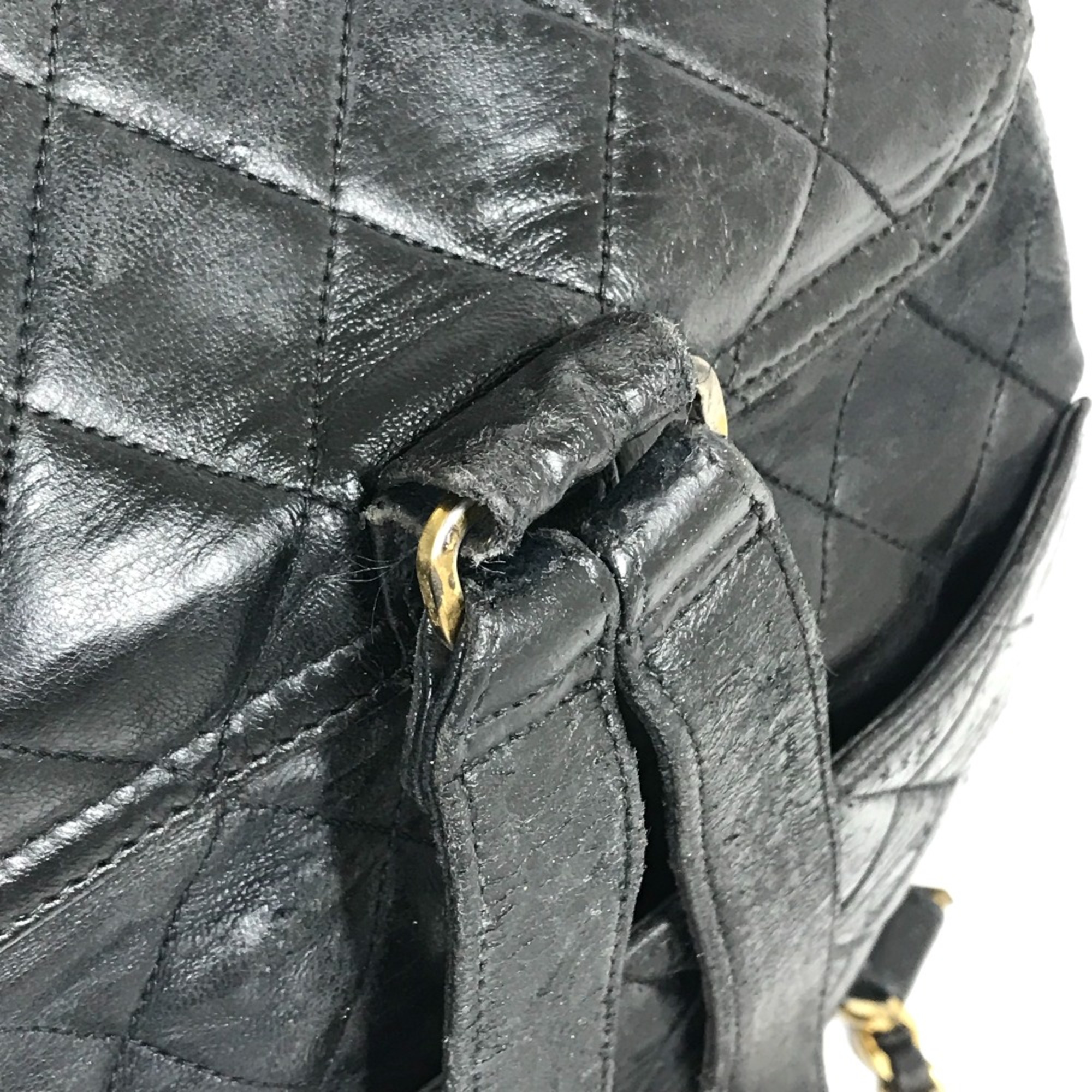 Chanel Matelasse backpack flap Backpack Black GoldHardware