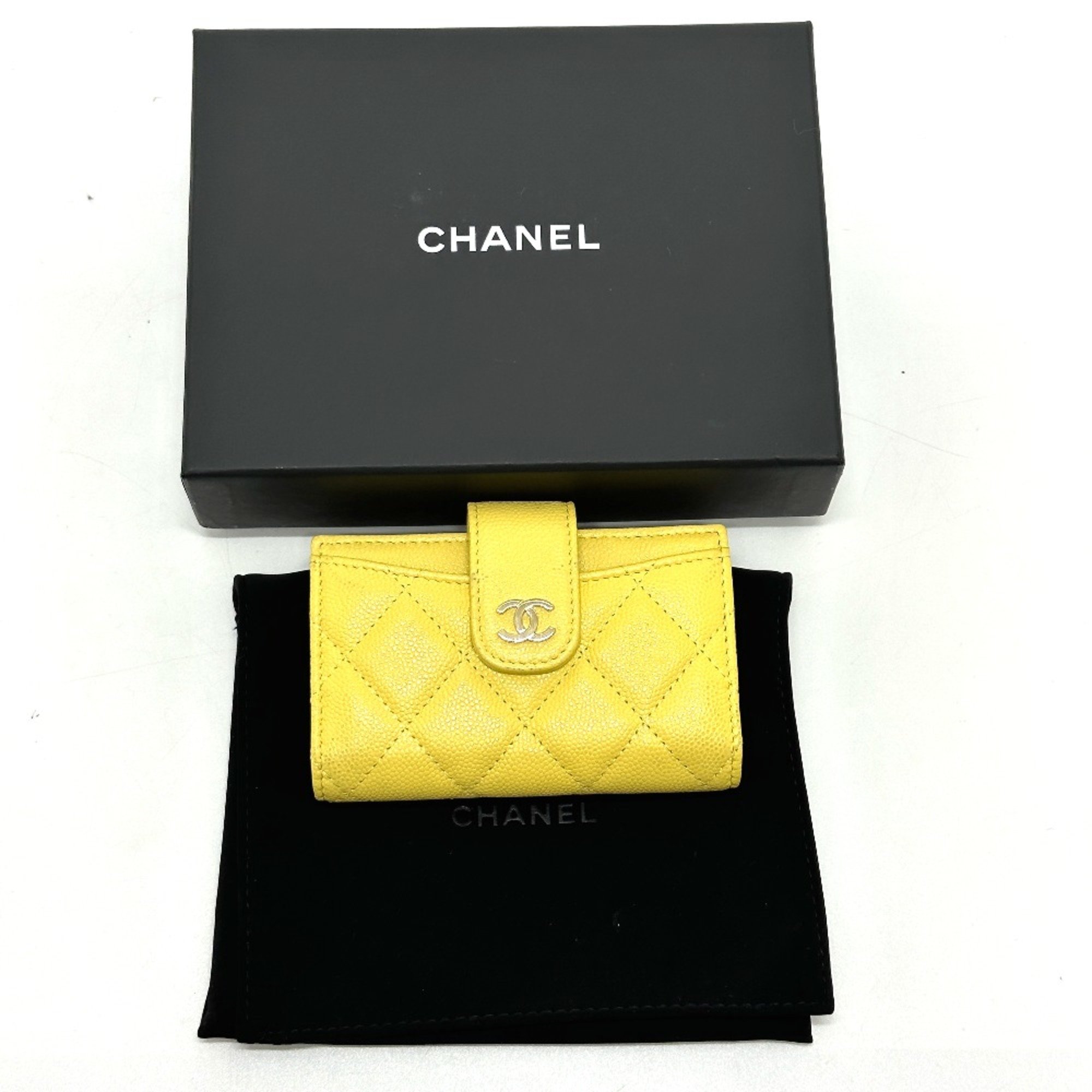 Chanel AP1991 CC Mark Card Case coin purse yellow