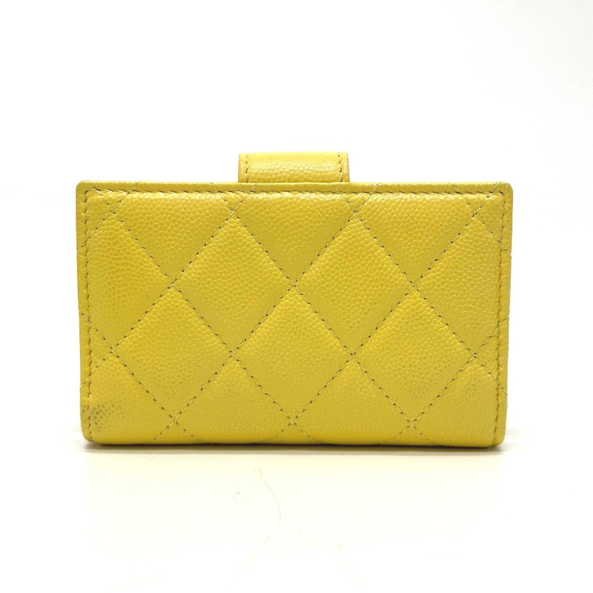 Chanel AP1991 CC Mark Card Case coin purse yellow