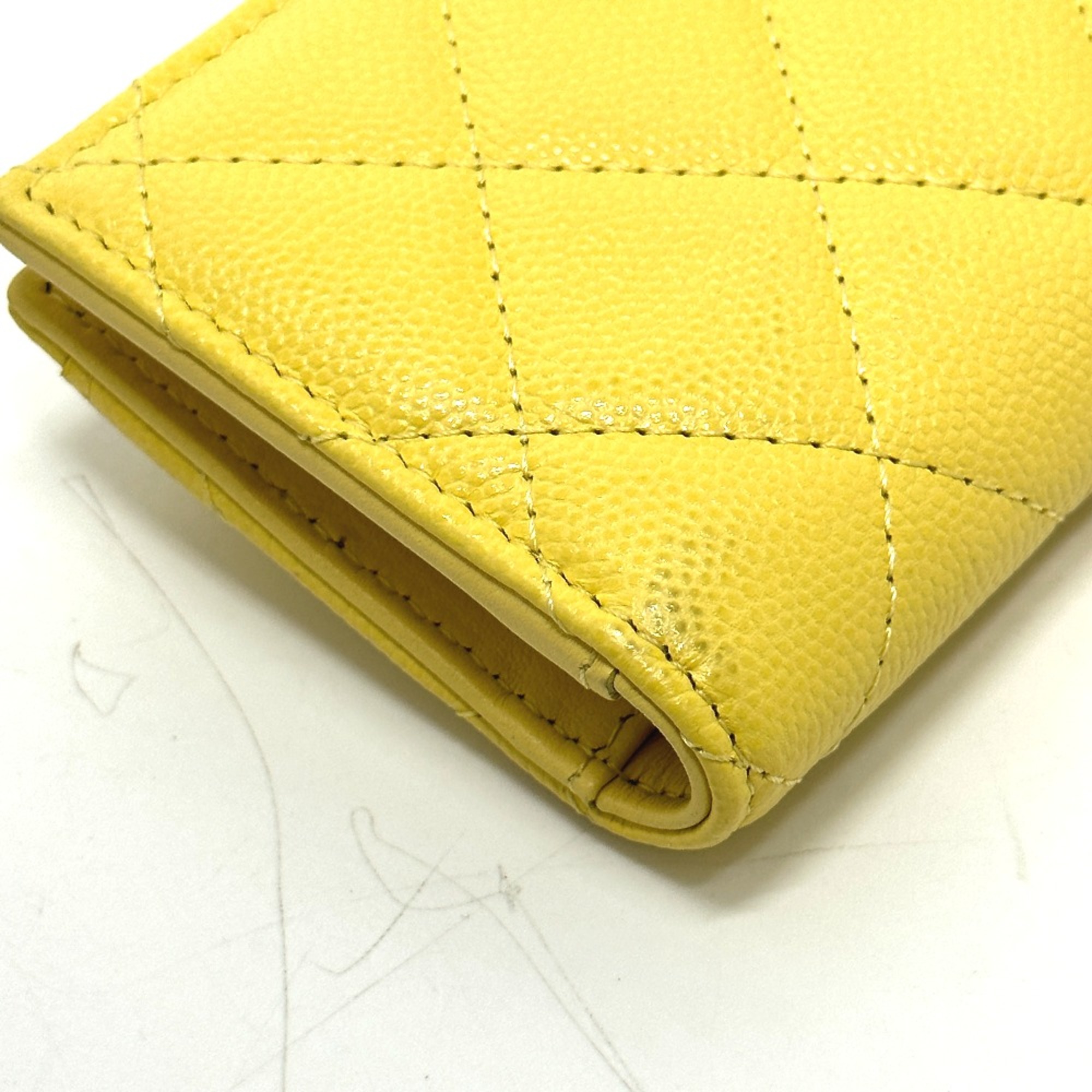 Chanel AP1991 CC Mark Card Case coin purse yellow