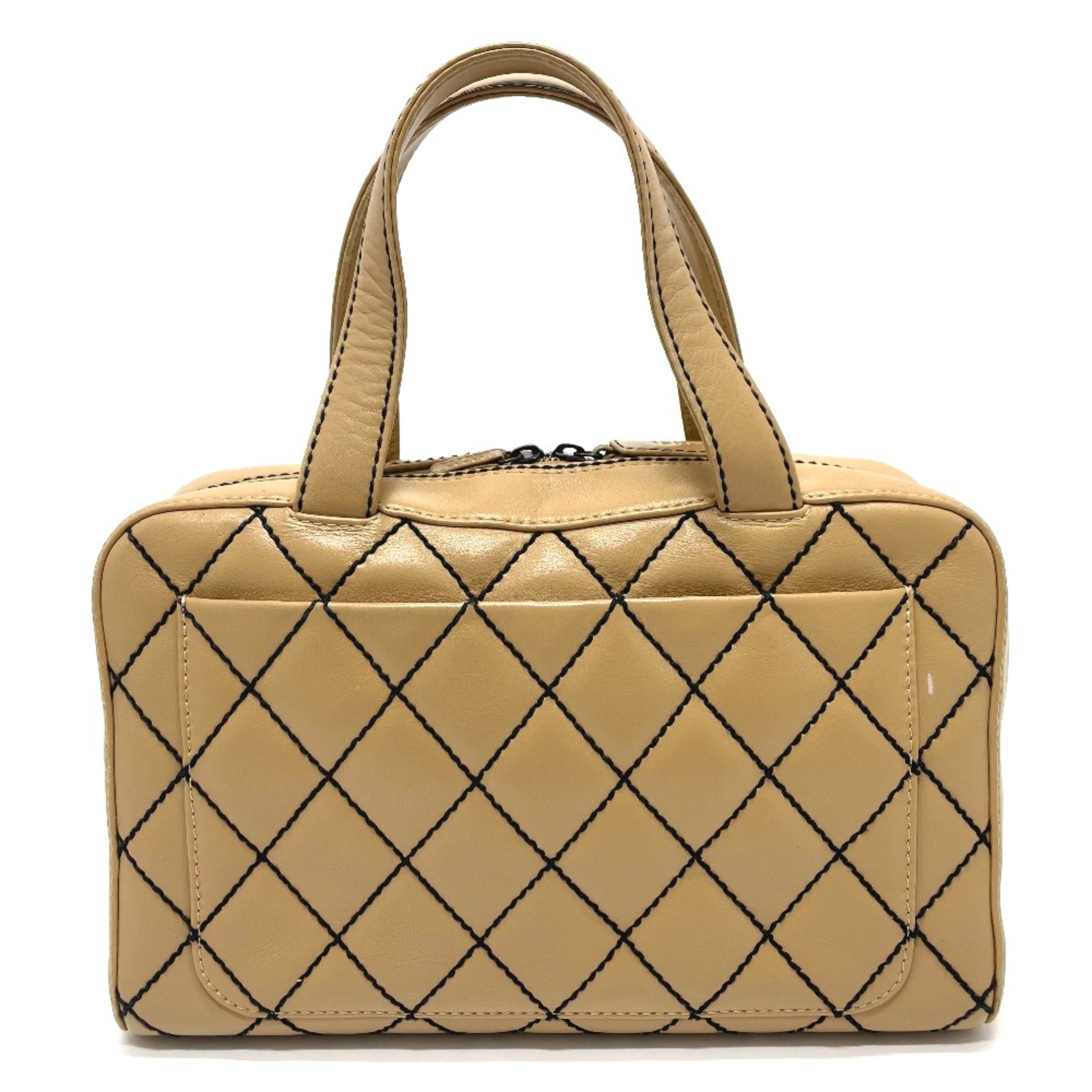 Chanel CC Mark Bag Vintage Tote Bag Hand Bag Beige