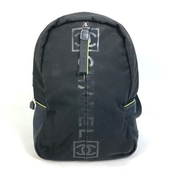 Chanel Sports line Backpack Backpack Black x neon yellow