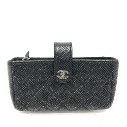 Chanel CC Mark coin purse/Coin Compartment Pouch Black SilverHardware