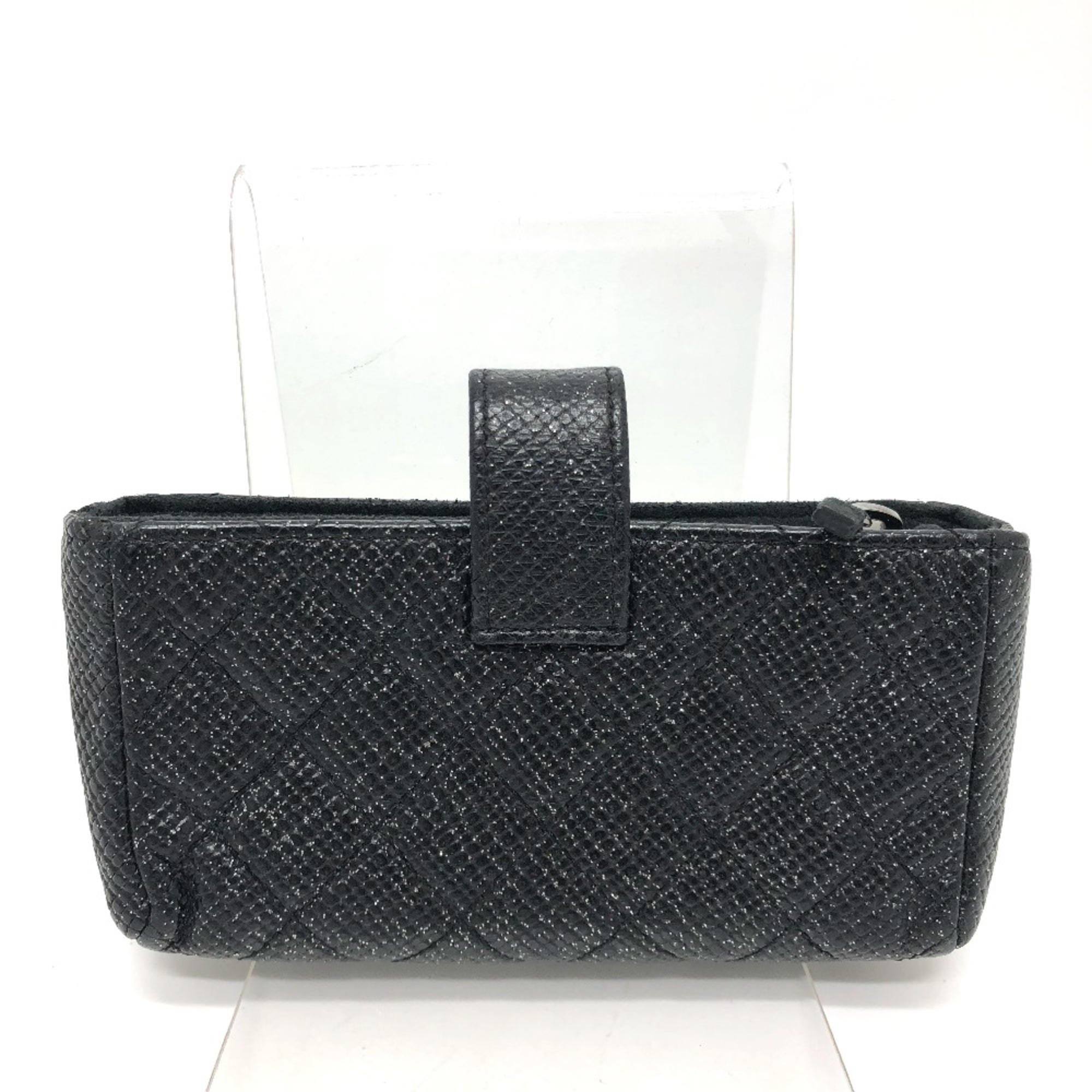 Chanel CC Mark coin purse/Coin Compartment Pouch Black SilverHardware