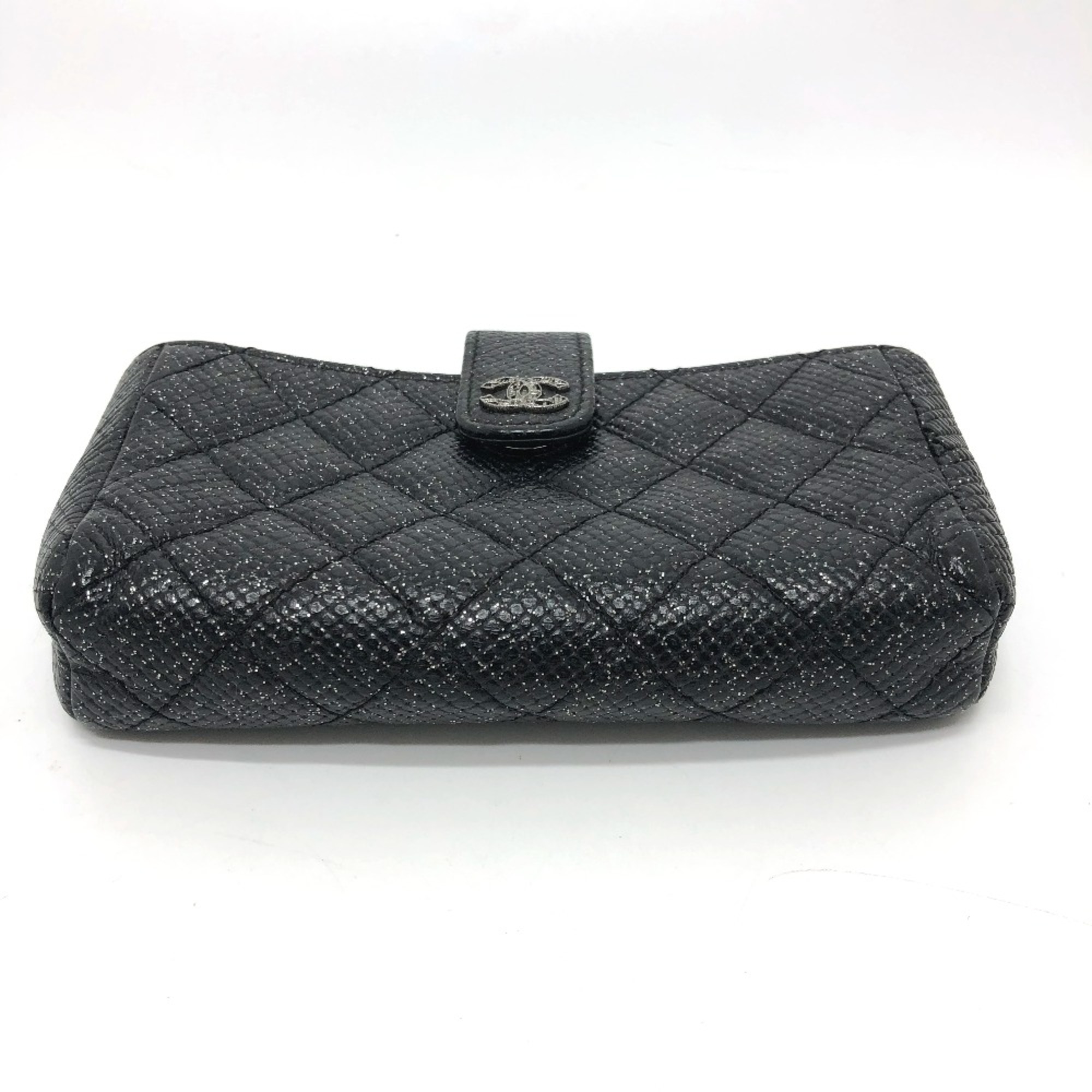 Chanel CC Mark coin purse/Coin Compartment Pouch Black SilverHardware