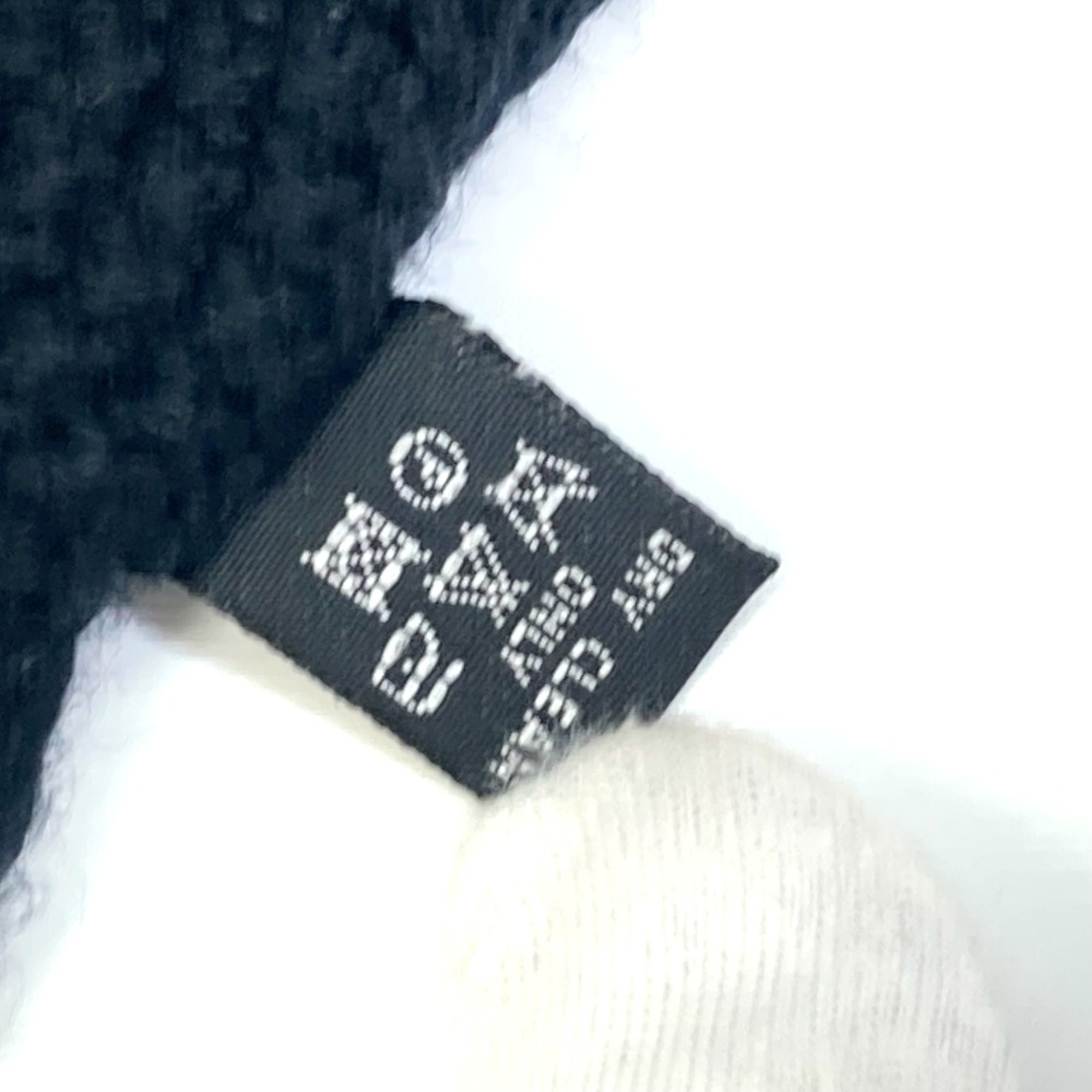 Chanel long muffler/logo Fashion Accessories Scarf Black