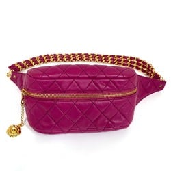 Chanel Camelia Bag Triple Chain Waist Pouch Pink Purple Based GoldHardware