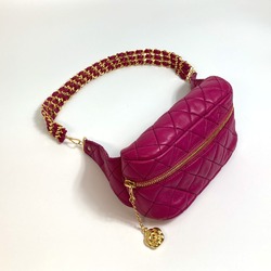 Chanel Camelia Bag Triple Chain Waist Pouch Pink Purple Based GoldHardware