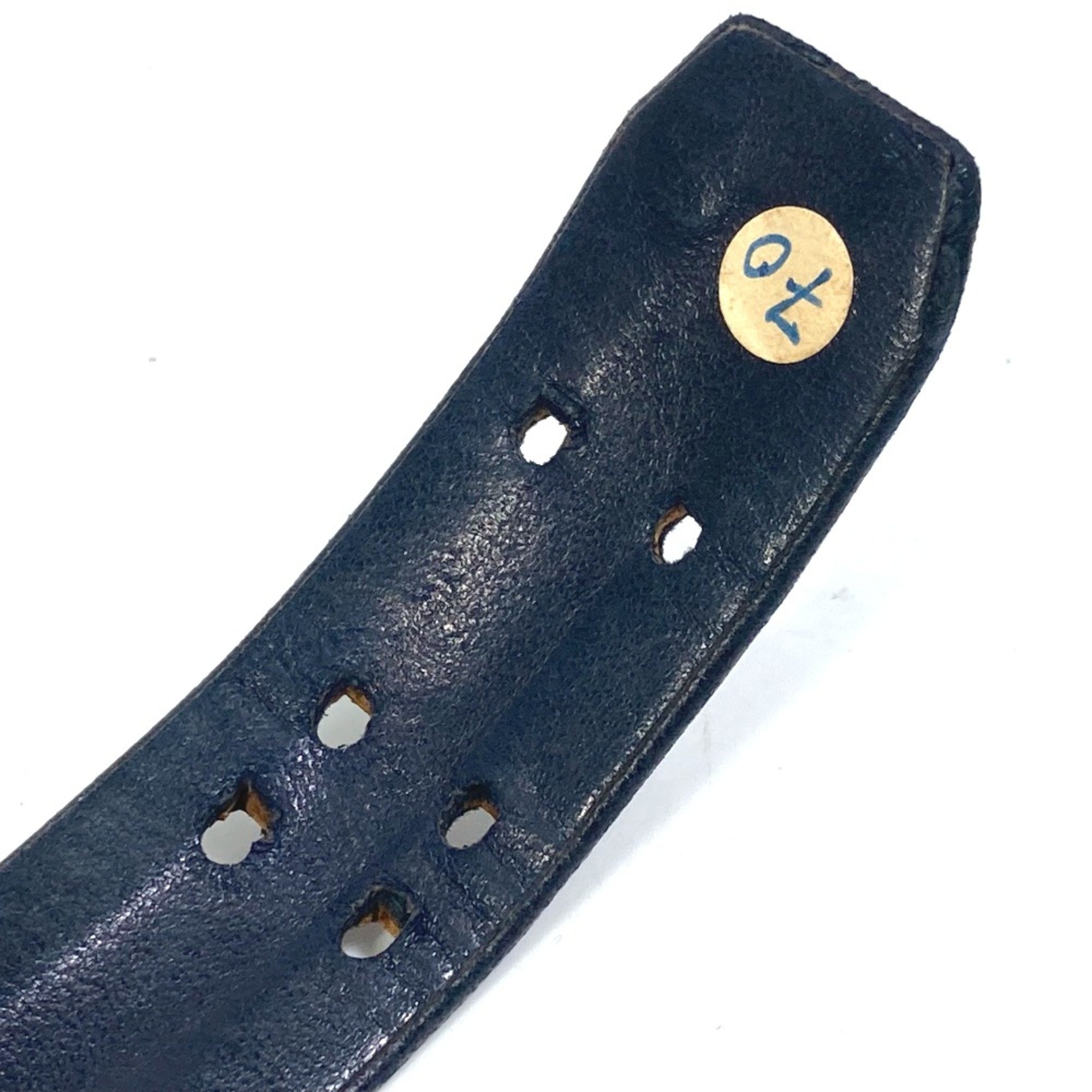 Chanel vintage Leather belt belt Navy Gold