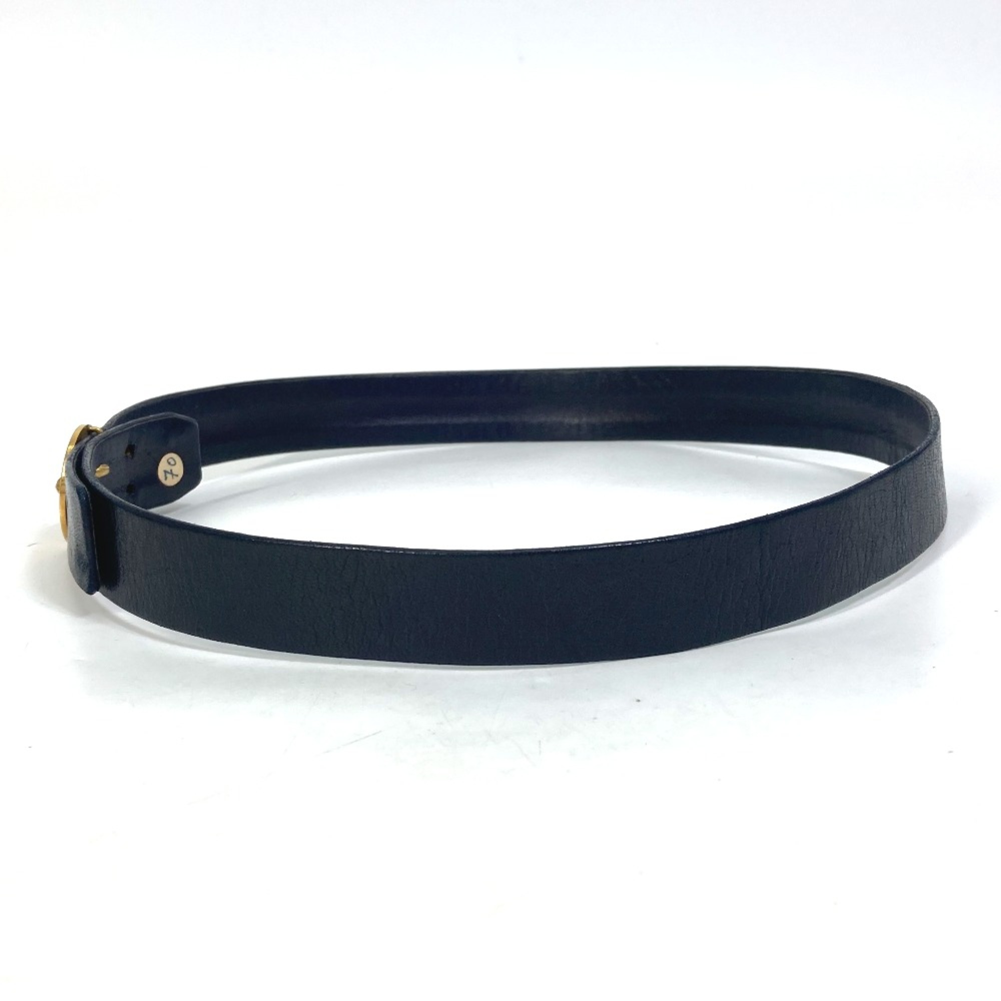 Chanel vintage Leather belt belt Navy Gold