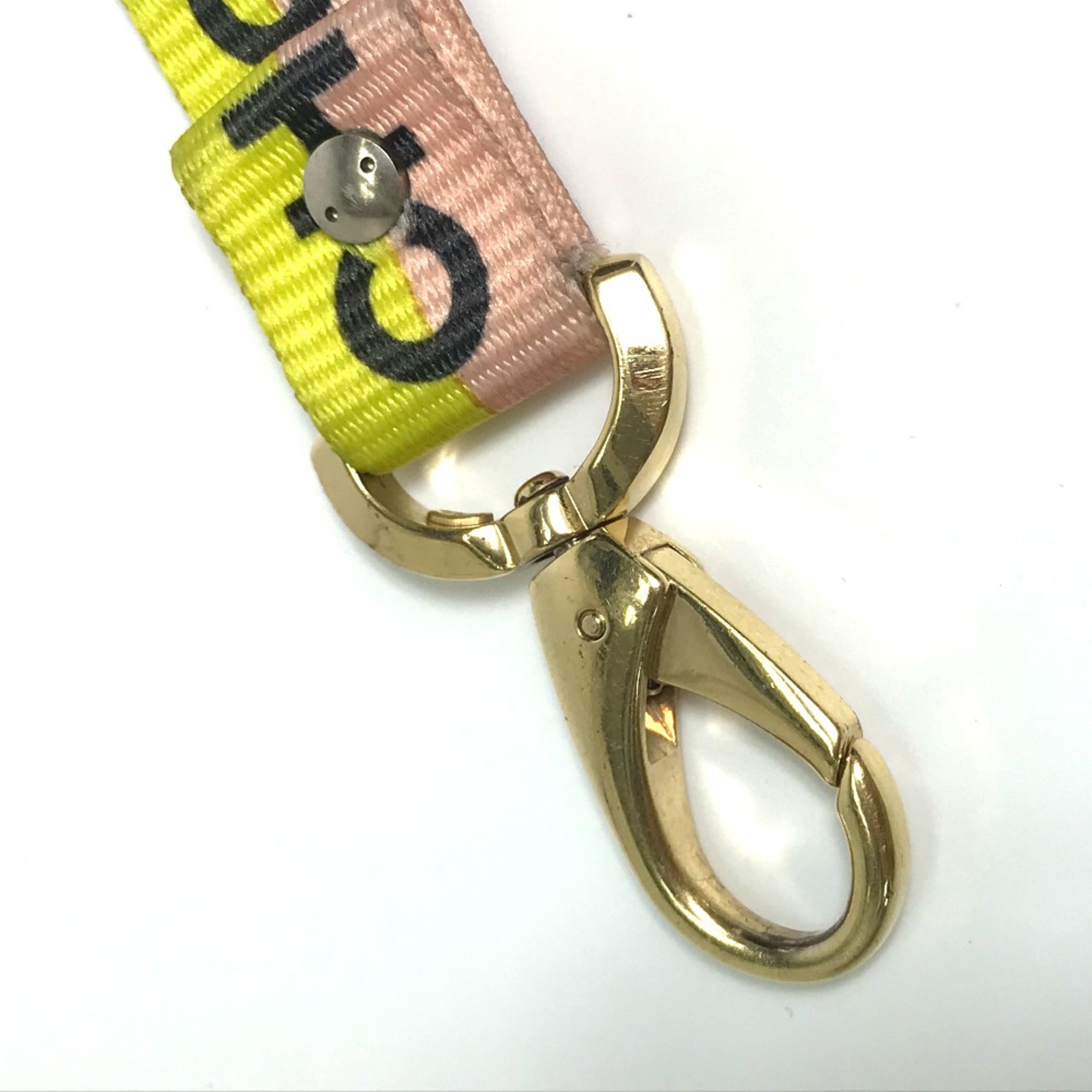 Chanel Neck strap Necklace Pink x Yellow