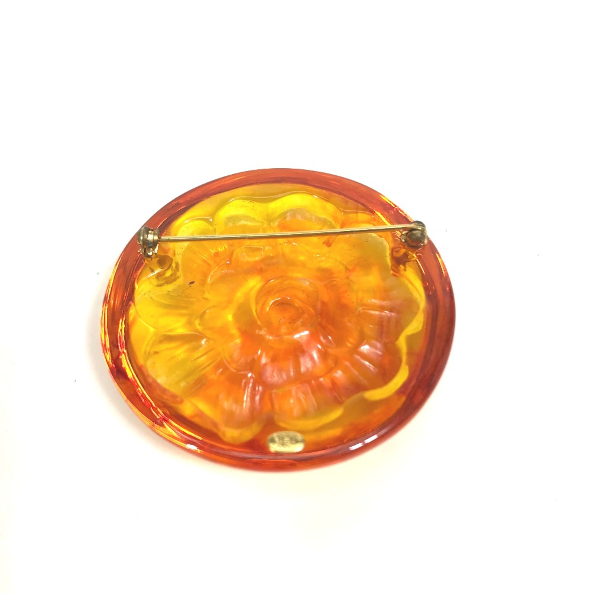 Chanel Brand accessories circle type Brooch Orange