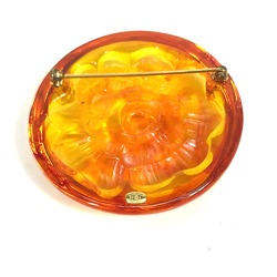 Chanel Brand accessories circle type Brooch Orange