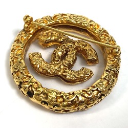 Chanel CC Mark Circle type Round type Brooch Gold