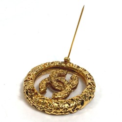 Chanel CC Mark Circle type Round type Brooch Gold