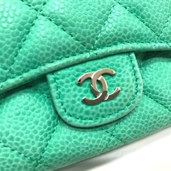 Chanel CC Mark CC Wallet coin purse Green SilverHardware