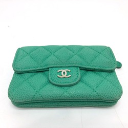 Chanel CC Mark CC Wallet coin purse Green SilverHardware