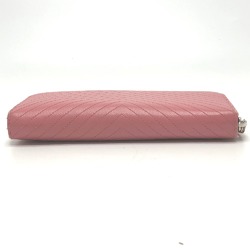 Chanel A50097 CC Mark VChevron Long Wallet pink Metal fittingsSilver