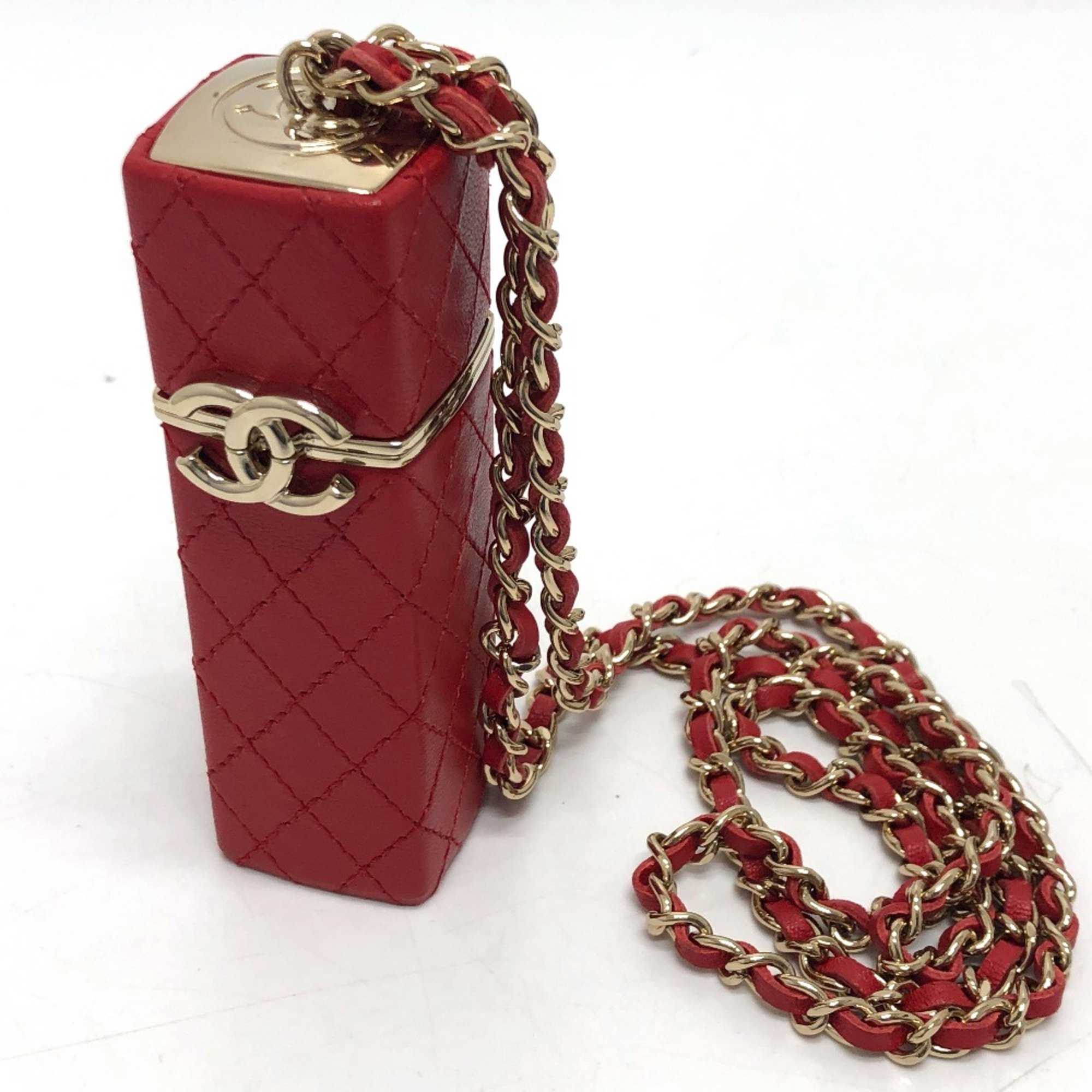 Chanel CC Mark CC Chain Shoulder Bag Shoulder Bag Red GoldHardware