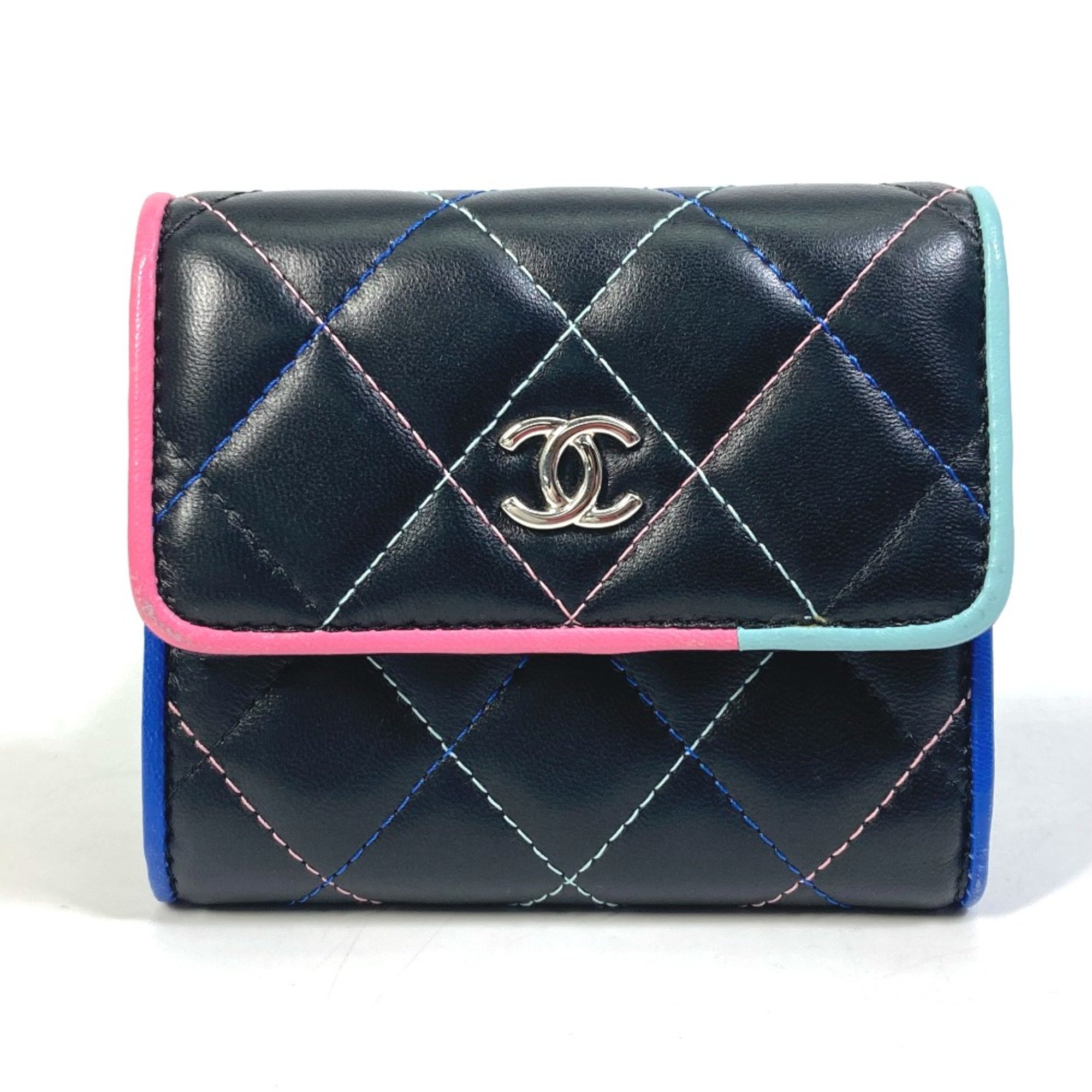 Chanel CC Mark Compact wallet Trifold wallet Black SilverHardware