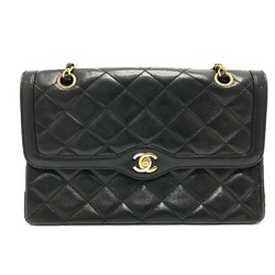 Chanel CC Mark CC double chain bag Shoulder Bag Black GoldHardware