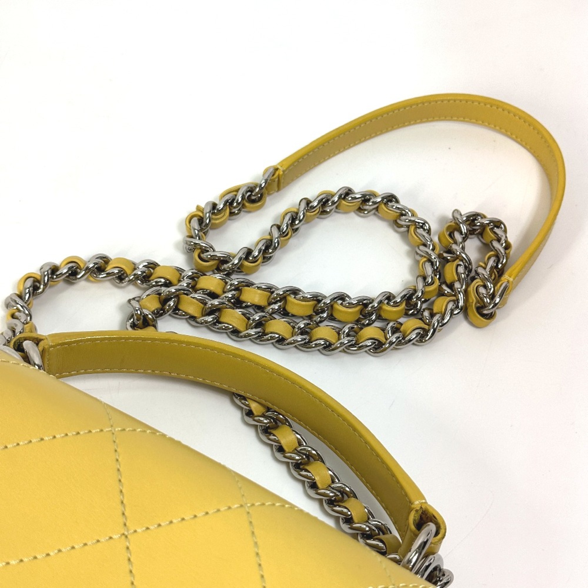 Chanel CC Mark Chain 2WAY Hand Bag Crossbody Shoulder Bag Yellow Based