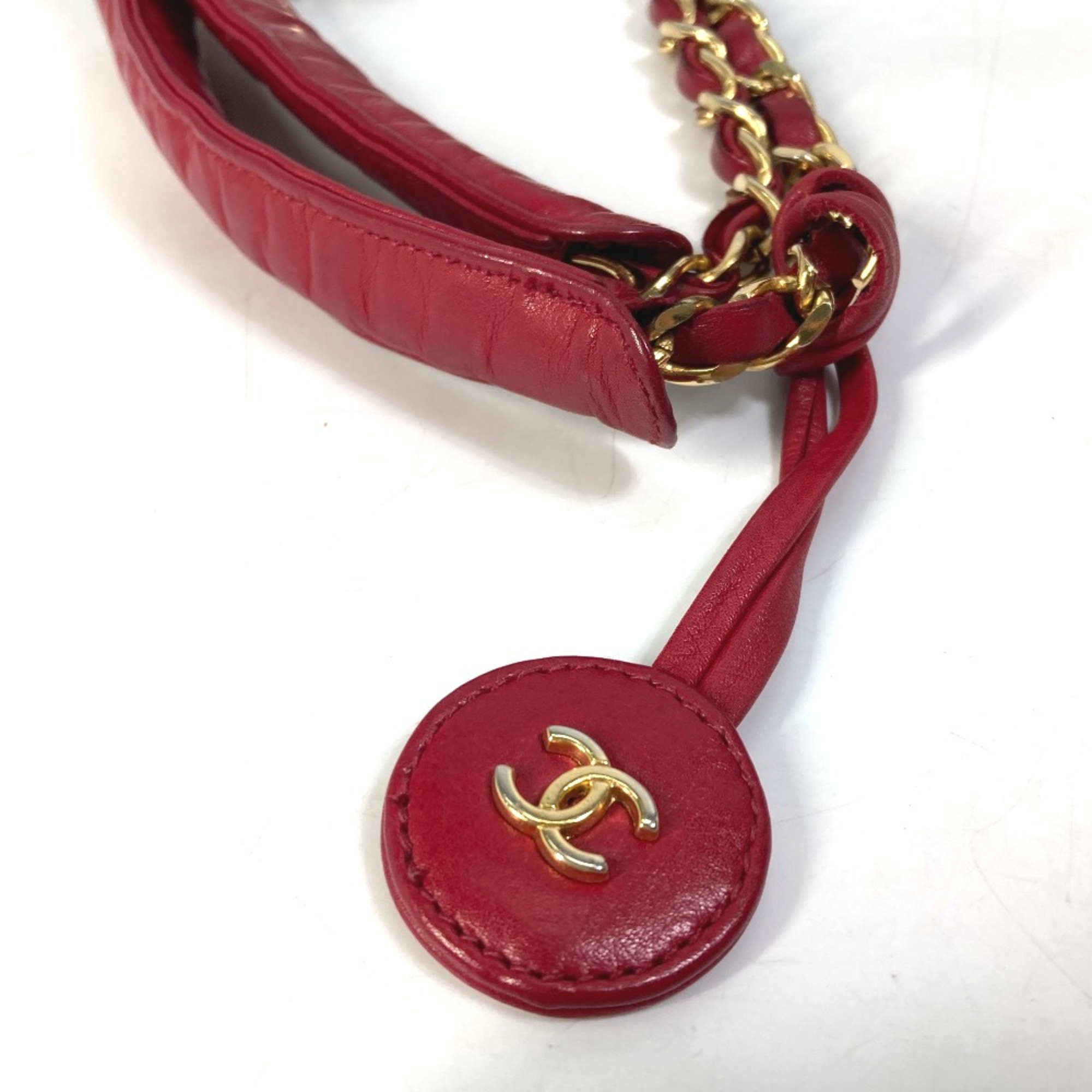 Chanel vintage double chain bag Shoulder Bag Red