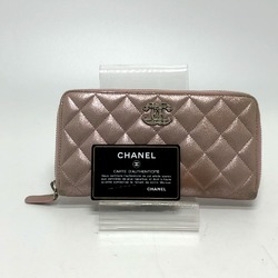 Chanel A80003 CC Mark Zip Around Long Wallet pink