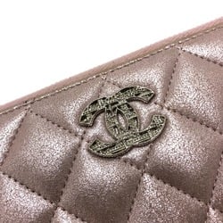 Chanel A80003 CC Mark Zip Around Long Wallet pink