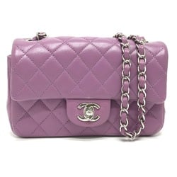 Chanel CC Mark chain bag Shoulder Bag purple SilverHardware