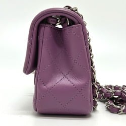 Chanel CC Mark chain bag Shoulder Bag purple SilverHardware