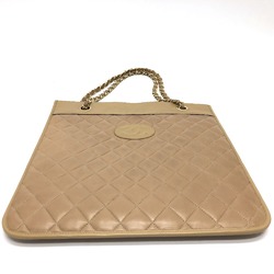 Chanel CC Mark Chain Shoulder Bag Beige GoldHardware