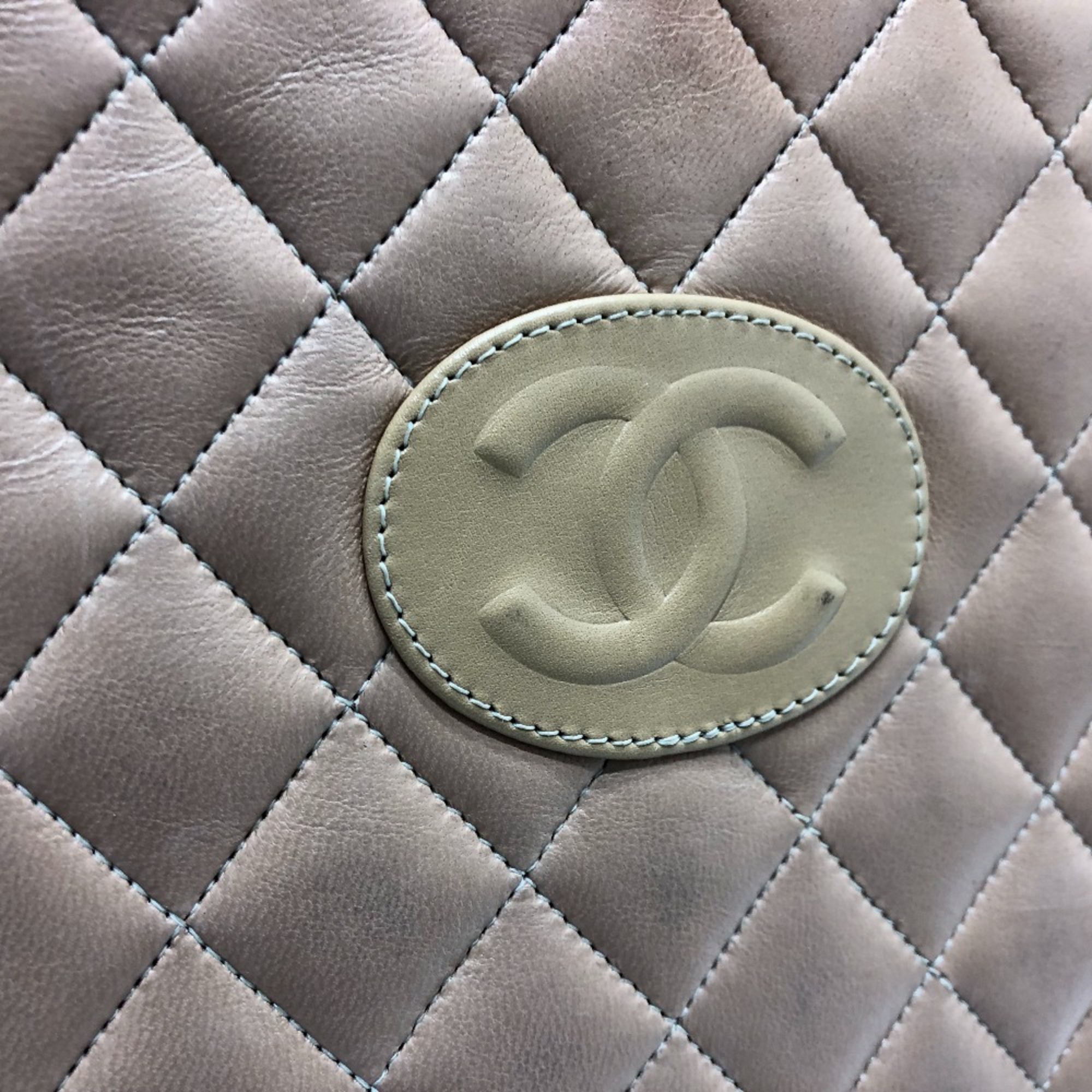 Chanel CC Mark Chain Shoulder Bag Beige GoldHardware