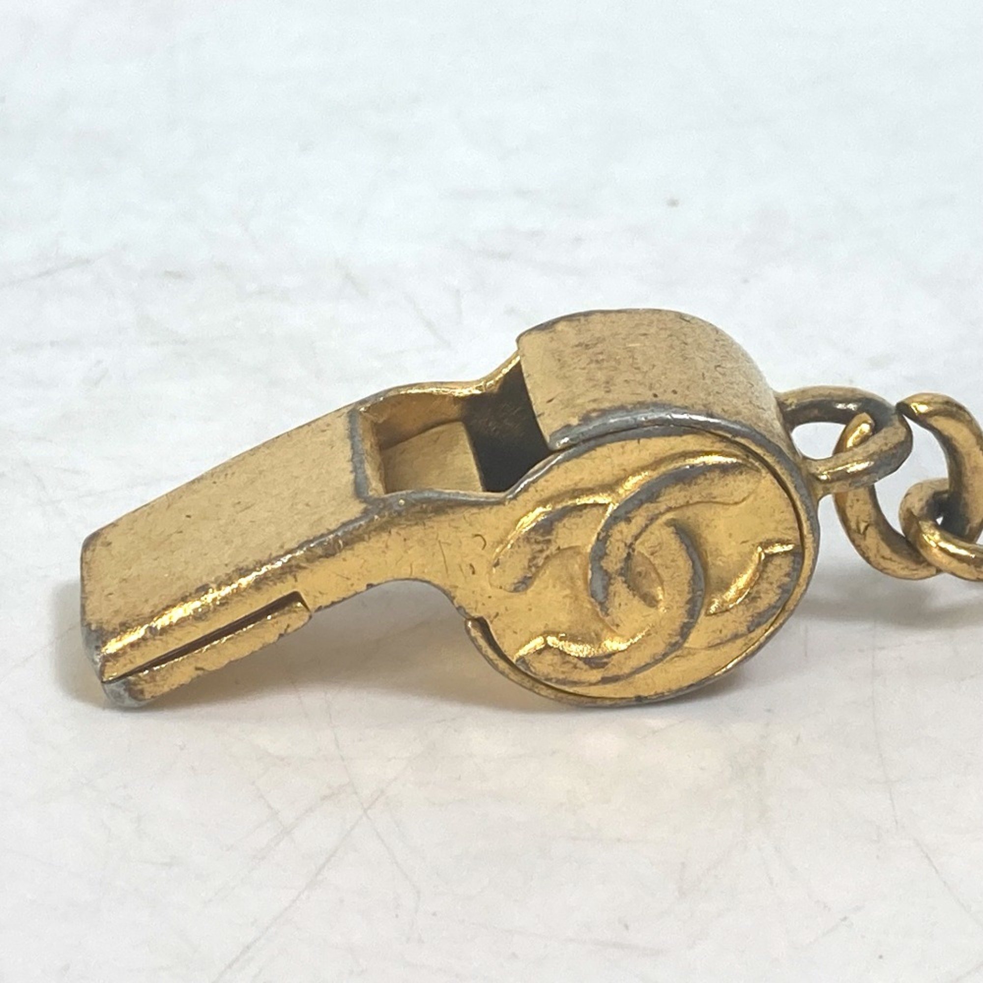 Chanel 96A vintage CC Mark Bag Charm Key Holder Gold