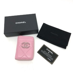 Chanel CC Mark CC wallet/wallet coin purse pink SilverGoldHardware