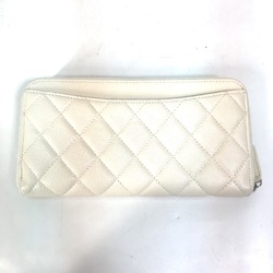 Chanel A50097 Matelasse CC Mark Quilted Wallet Long Wallet White SilverHardware