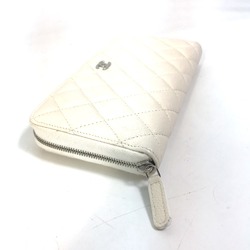 Chanel A50097 Matelasse CC Mark Quilted Wallet Long Wallet White SilverHardware