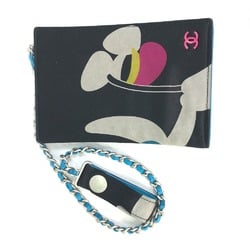 Chanel CC Mark Flower Flower Card Case with Chain passport case Black Multicolore