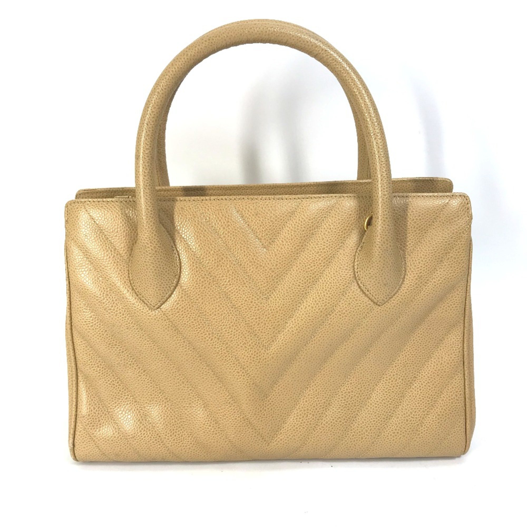 Chanel Tote Bag Hand Bag Beige