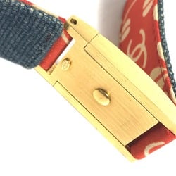 Chanel 01P Denim belt Red White