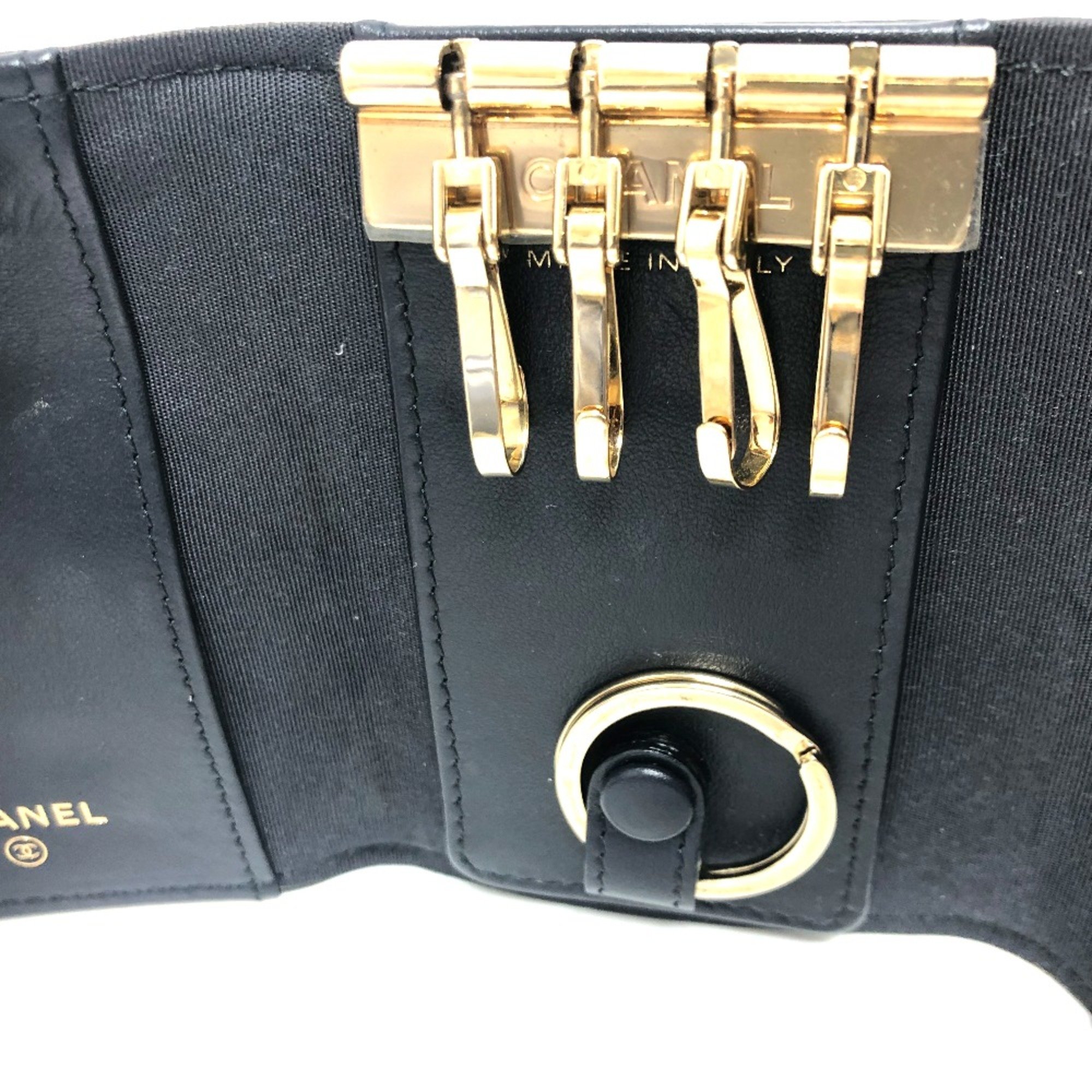 Chanel CC Mark Key Case Key Case Black GoldHardware