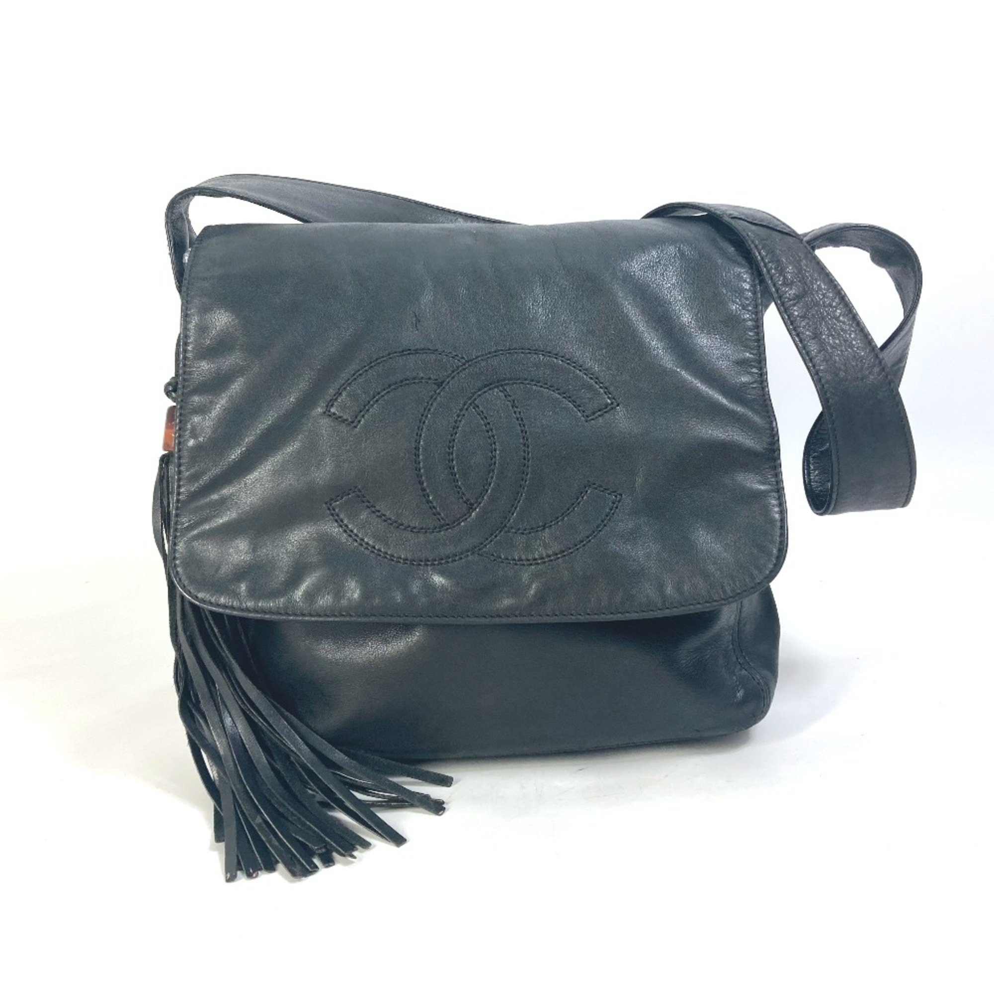 Chanel Shoulder tassel-fringed Messenger bag Shoulder Bag Black