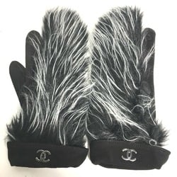 Chanel Mitten glove gloves Black