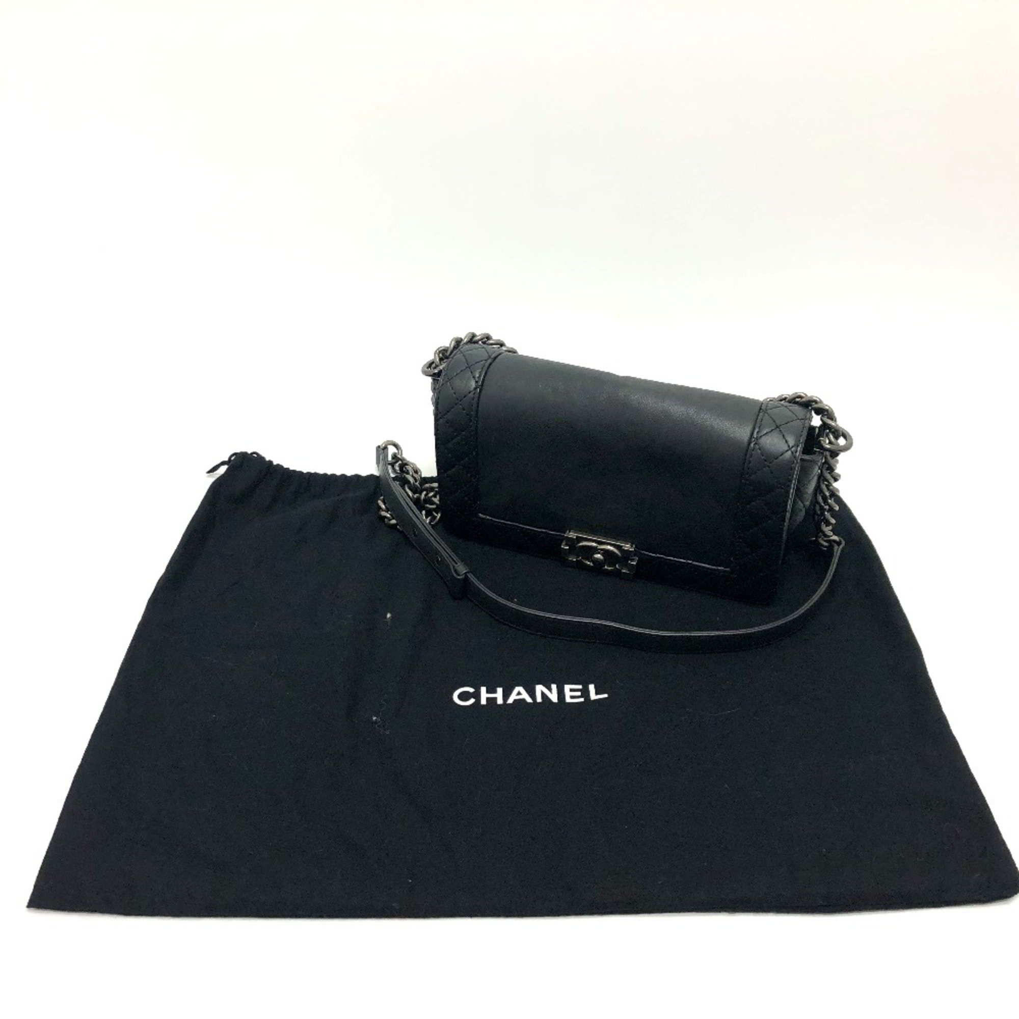 Chanel A92193 CC Mark Chain Shoulder Bag Black SilverHardware