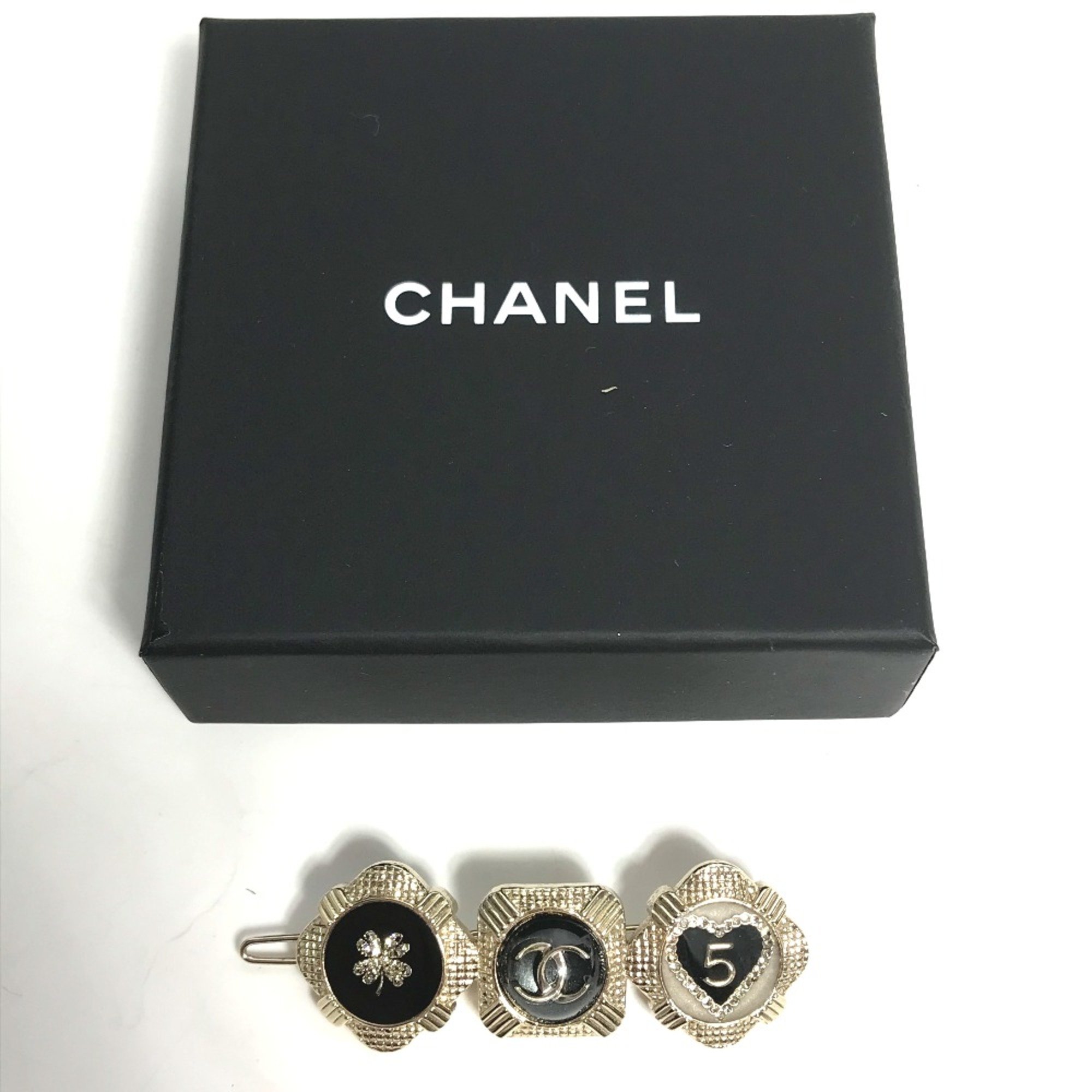 Chanel 21A Heart NO5 Clover Hair accessories Hair clip Valletta Gold Black