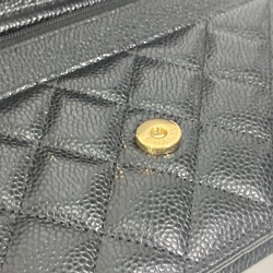 Chanel AP0250 Long Wallet Classic Chain Wallet Crossbody Shoulder Bag Black GoldHardware