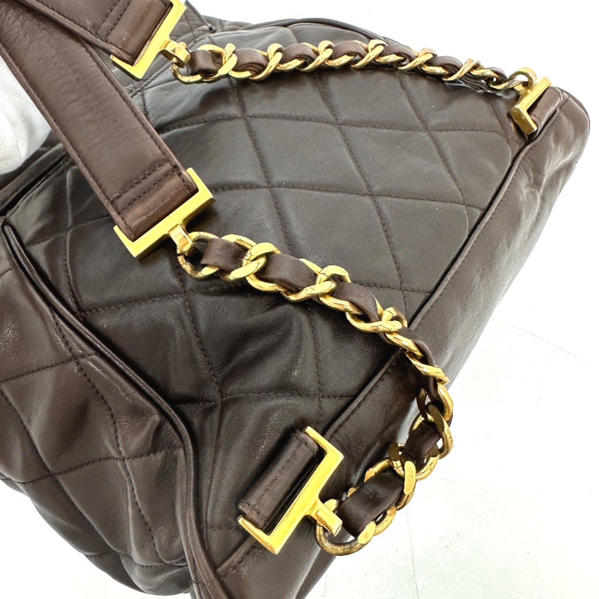 Chanel CC Mark Chain Backpack Brown GoldHardware