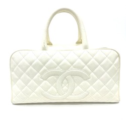 Chanel CC Mark Quilted Matelasse Bag Hand Bag White