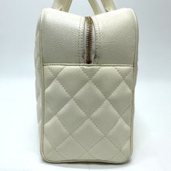 Chanel CC Mark Quilted Matelasse Bag Hand Bag White